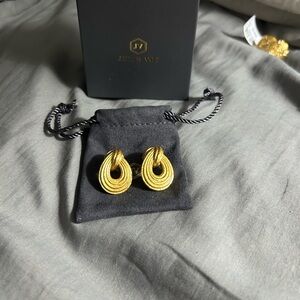 Julie Vos Gold Earrings, Pierced.